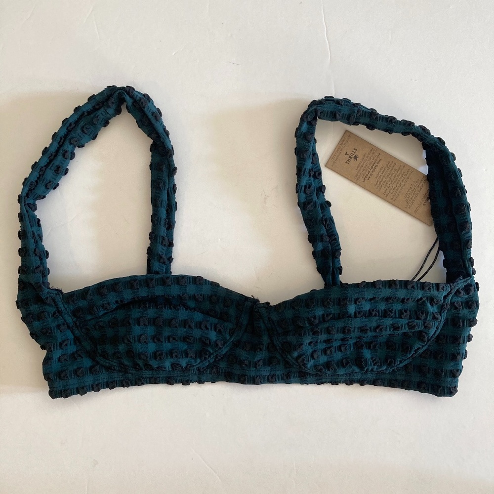 Free People x Thrills Georgia Underwire Pine Bikini Top Sz 6